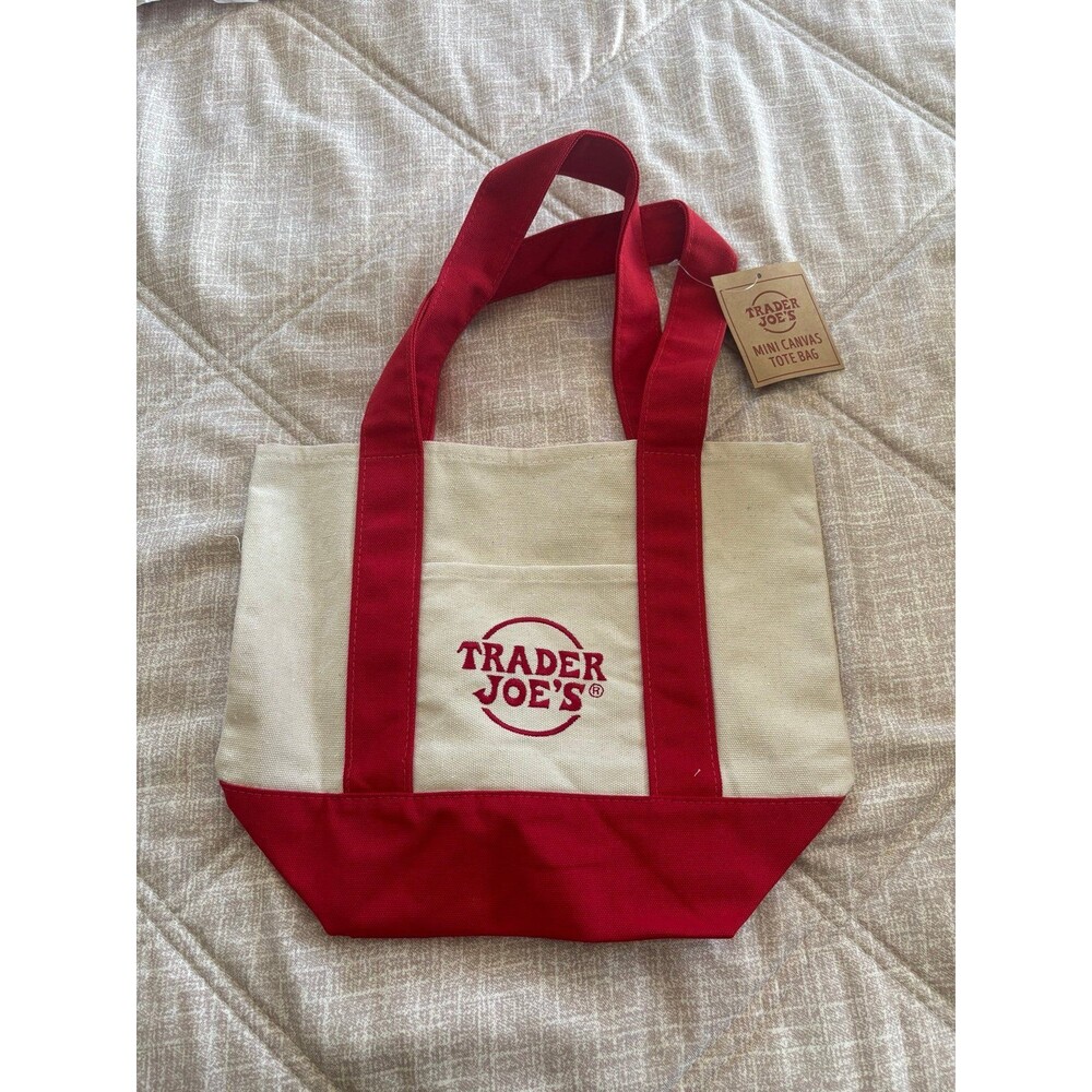 Trader Joe's: Red Mini Canvas Tote Bag - NWT, Unused - Limited Edition